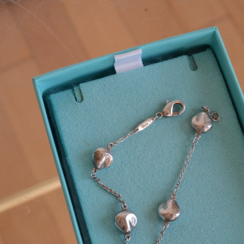 925 Sterling Silver 5 Bean Bracelet - Picture 7 of 8